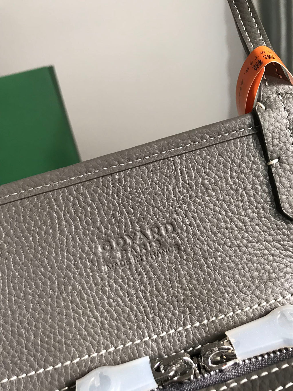 HARDY PM BAG 40 IN GRAY GOYARDINE CANVAS AND TAURILLON LEATHER TRIM