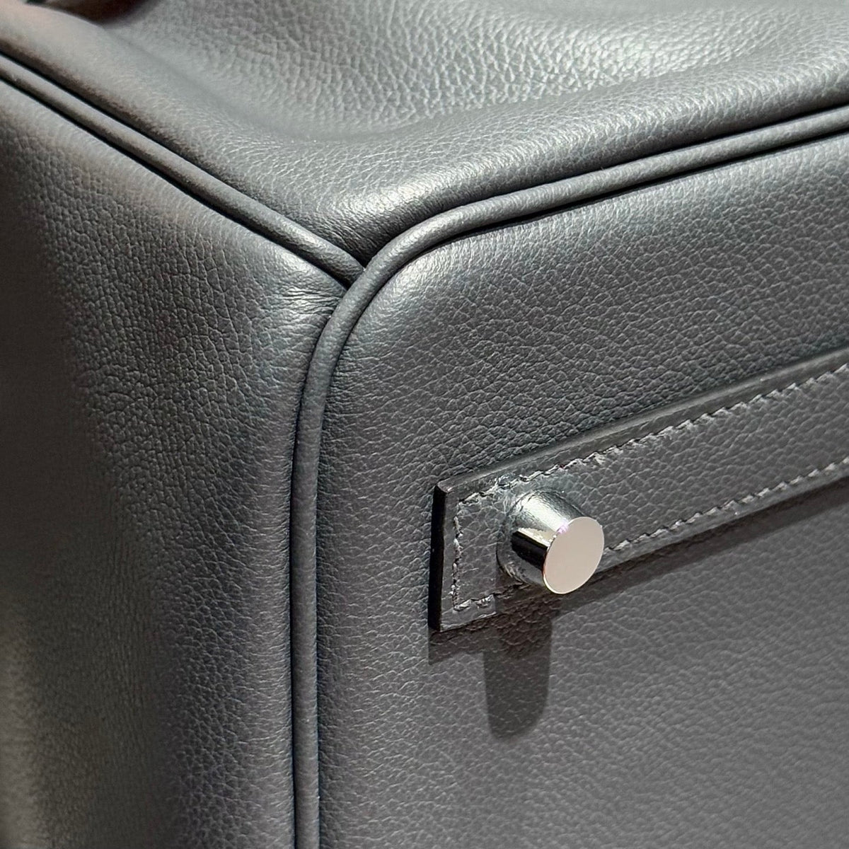 HERMES 25S SHOULDER BIRKIN 29 IN HAZE GRAY CALFSKIN SILVER HARDWARE